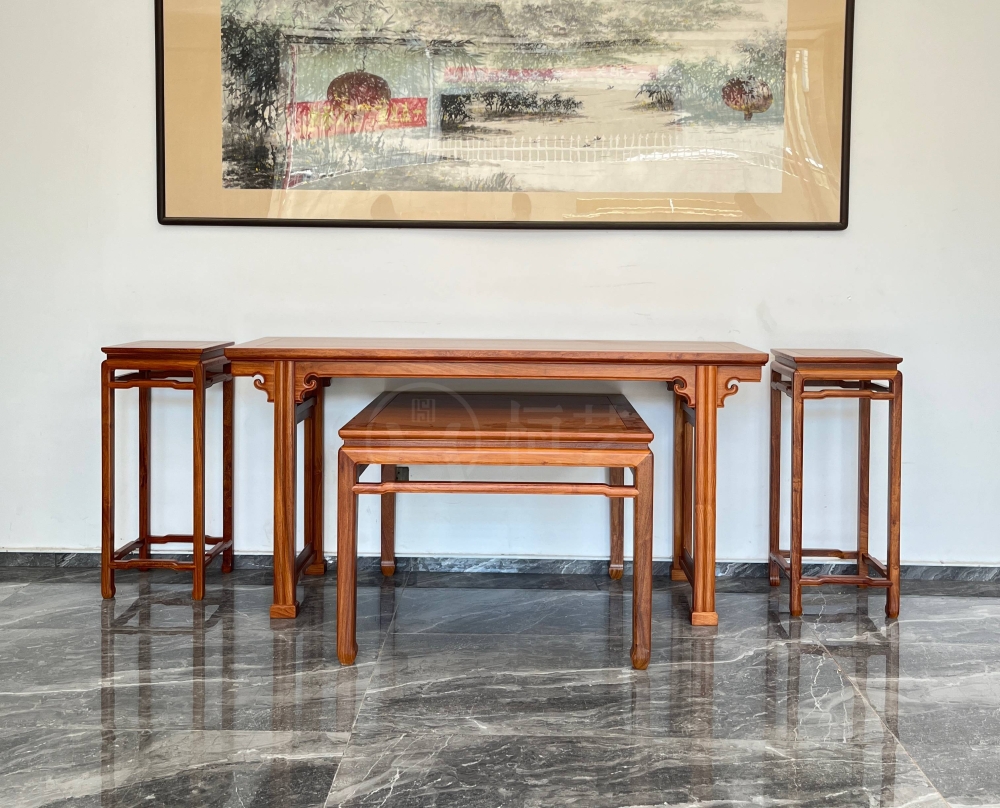 三号新中式供几配供桌 大果紫檀